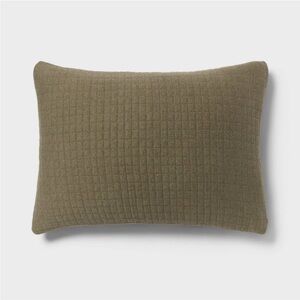 THRESHOLD NWT Jersey quilt sham -dark olive -standard